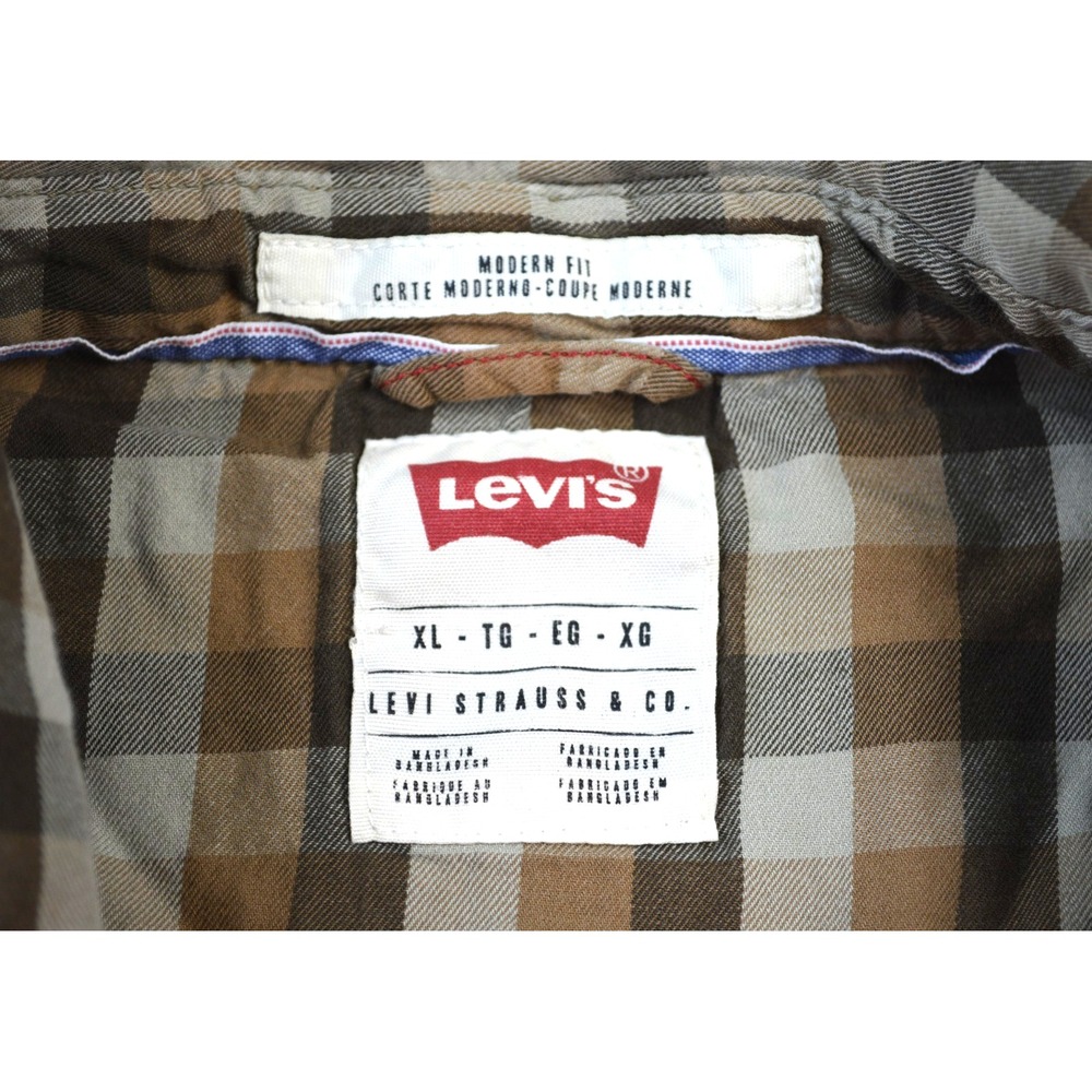 Levis Western Style Black Pearl Snap Modern Fit Plaid Shirt Pockets Woman's XL‎ - Picture 6 of 9